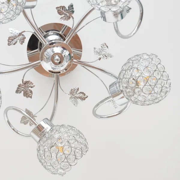 Prisadený luster SOPHIA 5xE27/15W/230V lesklý chróm/číra