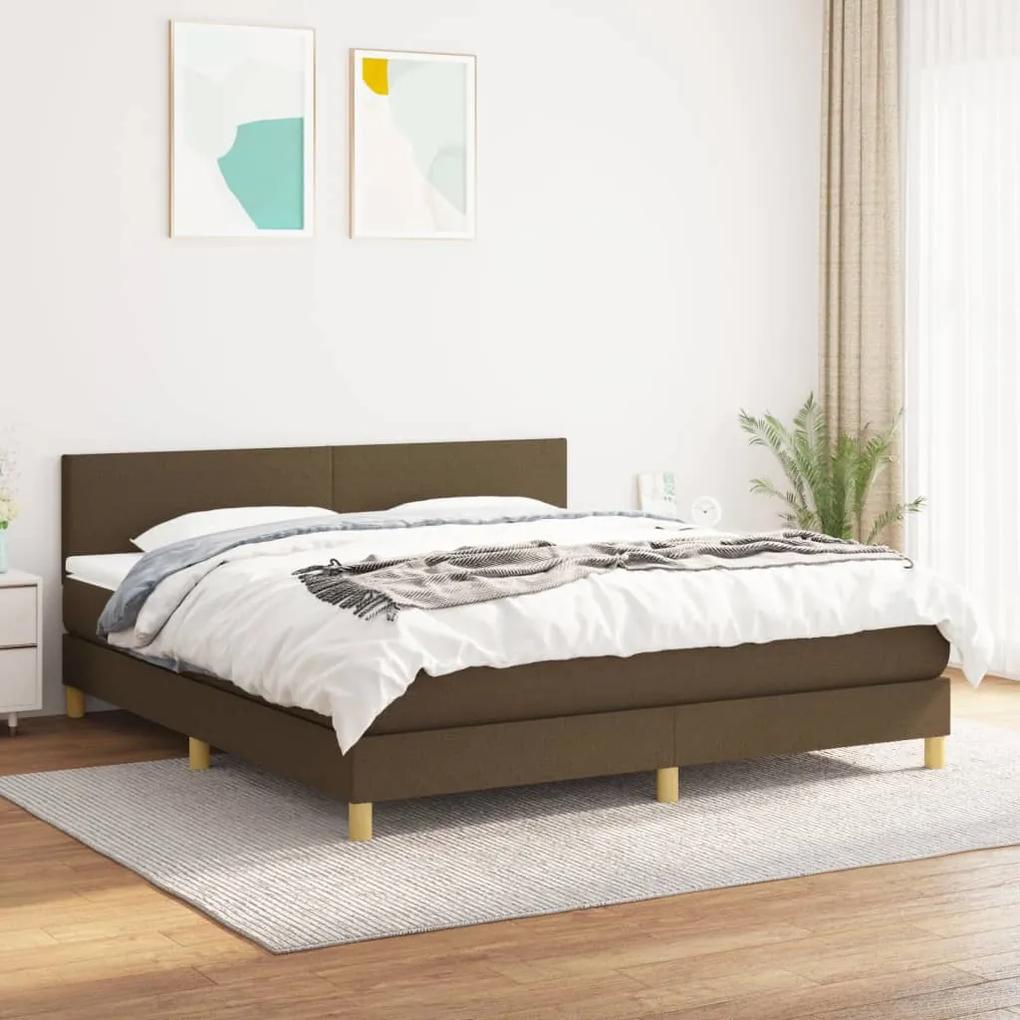 Boxspring posteľ s matracom tmavohnedá 180x200 cm látka 3140476