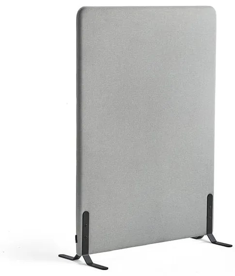 Paraván ZONE, 1360x1000x46 mm, svetlošedá, čierne nožičky