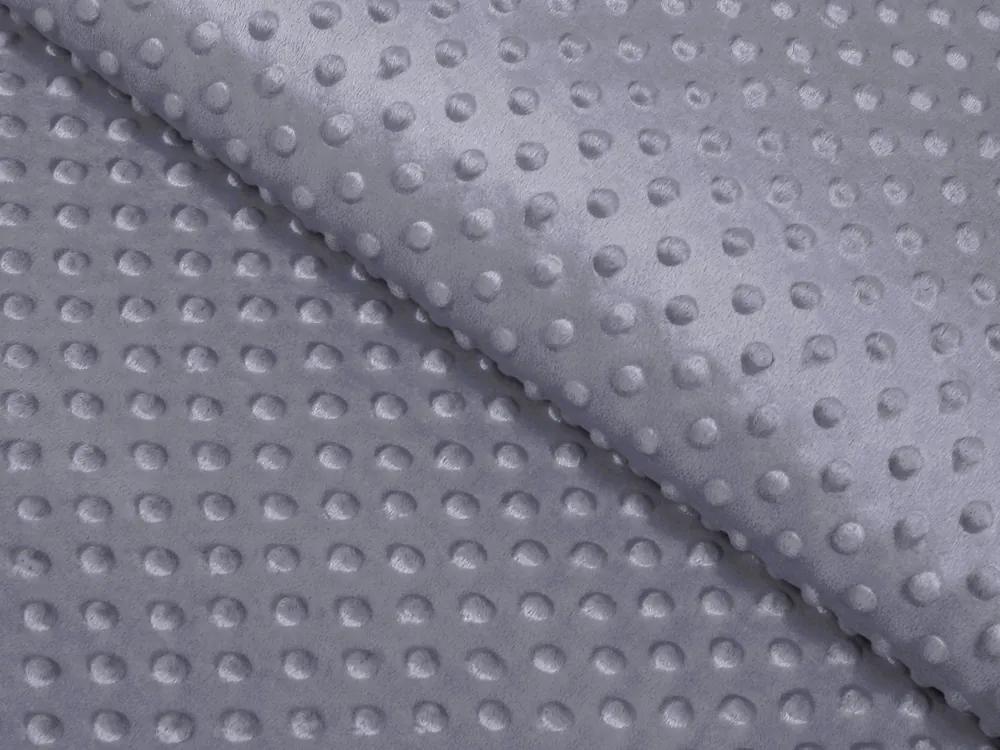 Biante Detská obliečka na vankúš Minky 3D bodky MKP-004 Tmavo sivá 35 x 45 cm