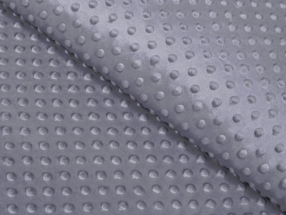 Biante Detská obliečka na vankúš Minky 3D bodky MKP-004 Tmavo sivá 50 x 50 cm