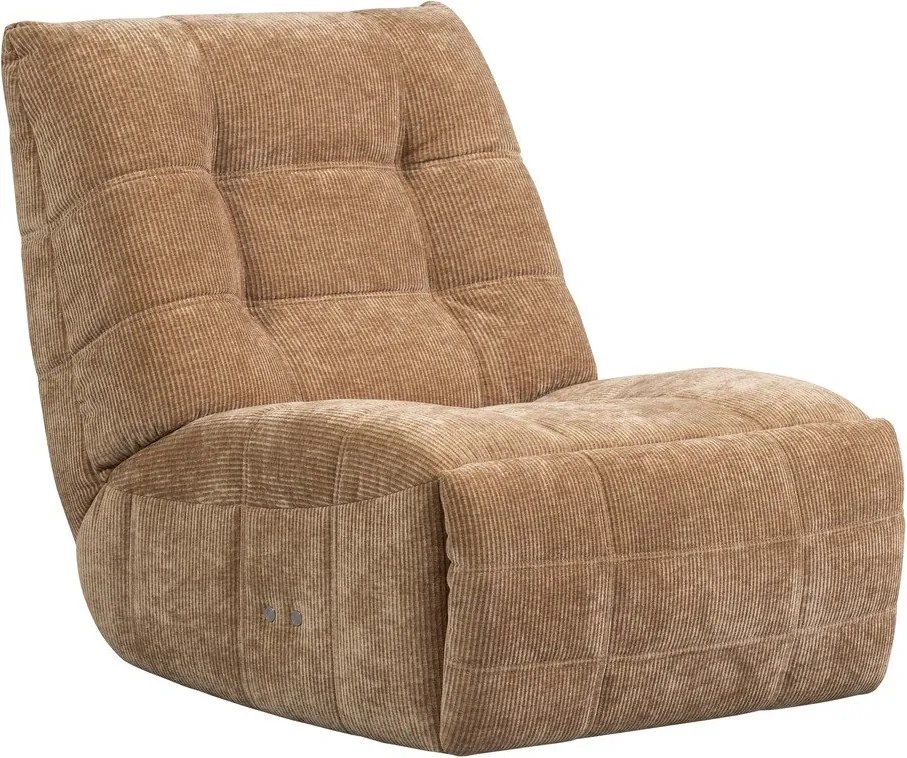 Svetlohnedé polohovacie menčestrové relaxačné kreslo Hein – WOOOD