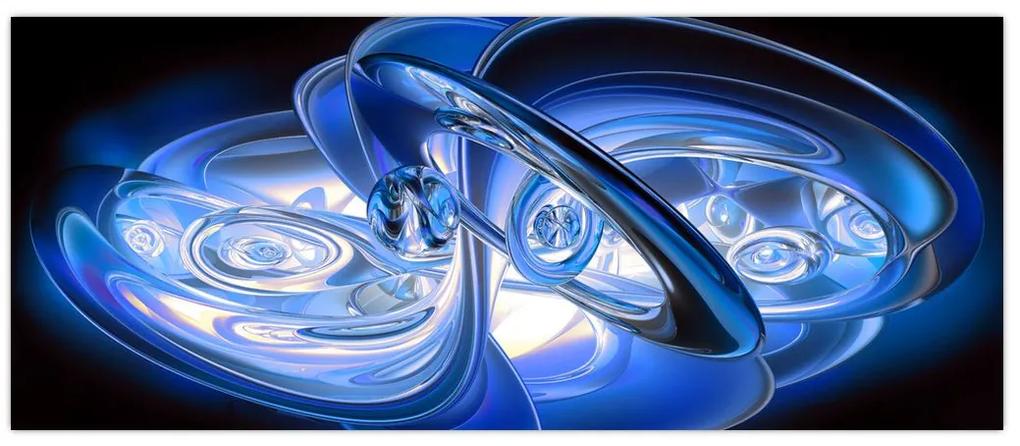 Modrý abstraktný obraz (120x50 cm)