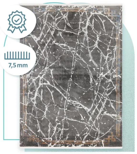 Koberec Arte Piran Marble sivý / čierny