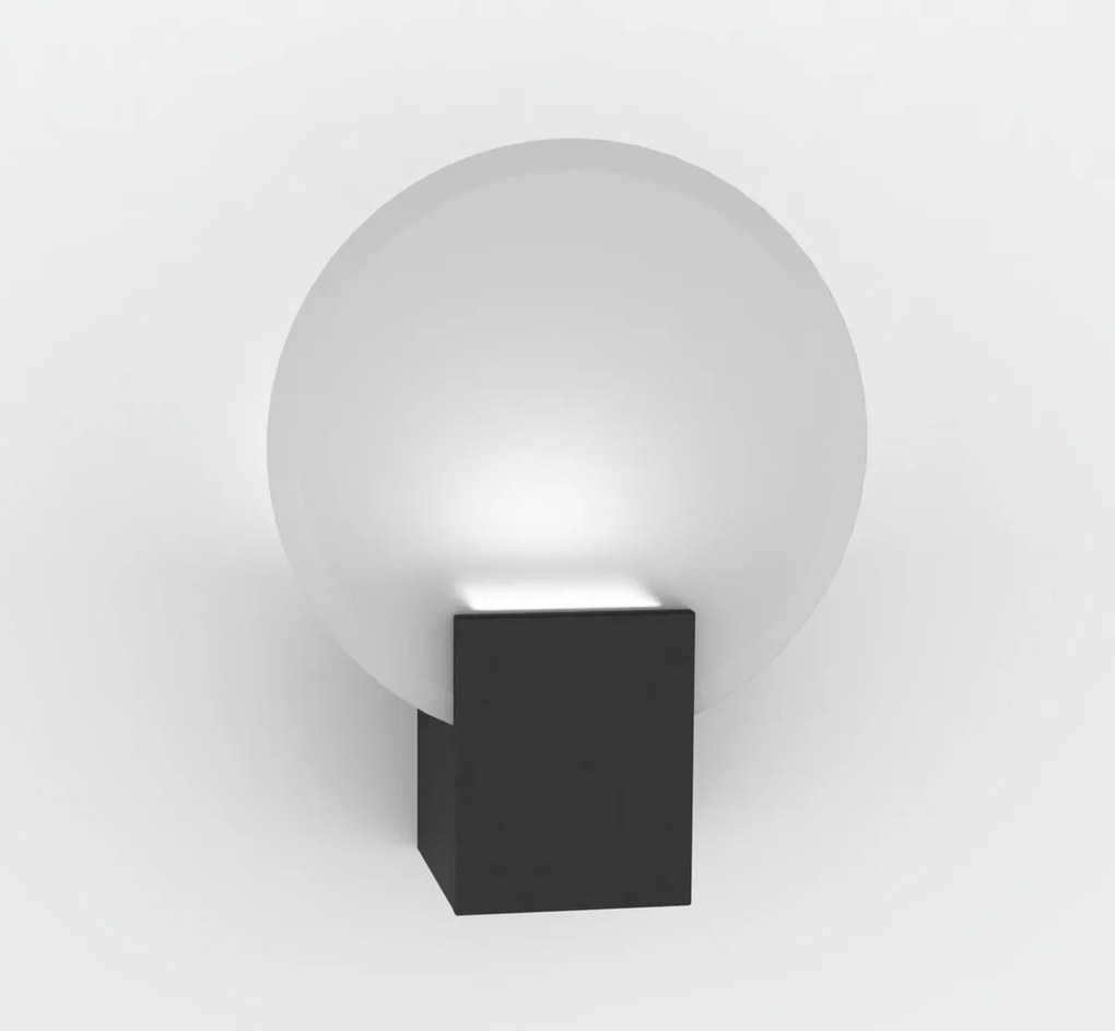 NORDLUX Sklenené nástenné svietidlo HESTER LED do kúpeľne, 9 W, čierne