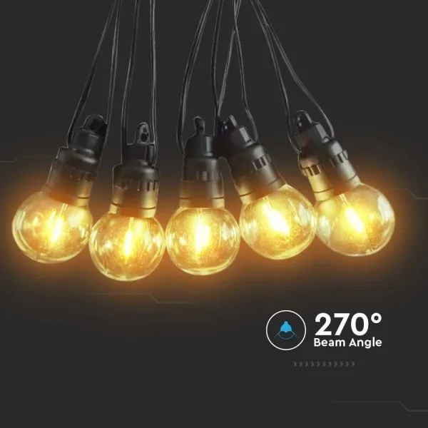 LED Solárna reťaz 10xLED/0,5/4,5V 12 m 3000K IP44 + DO