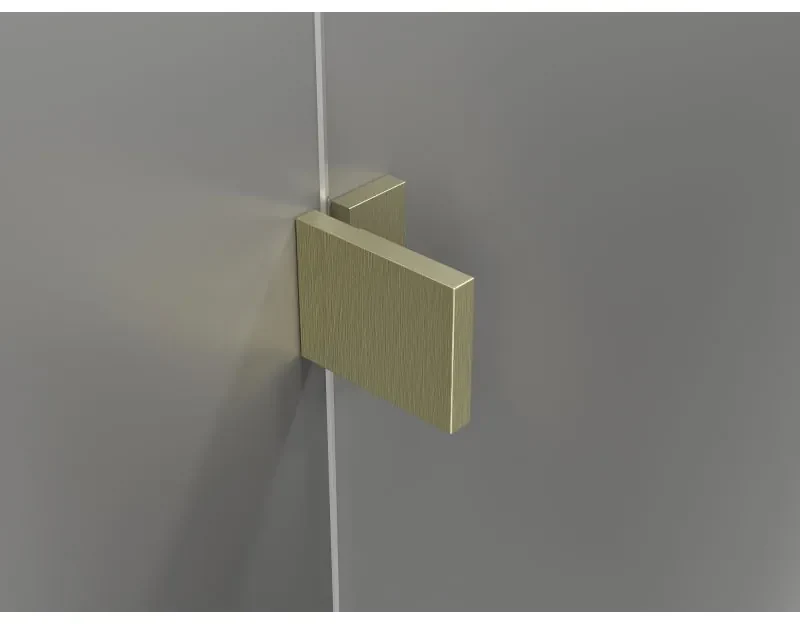 Mexen Lunar, L pravý výklopný päťuholníkový sprchový kút 100 x 80 cm, 8mm číre sklo, zlatý matný profil, 831L-100P-080L-55-00-P