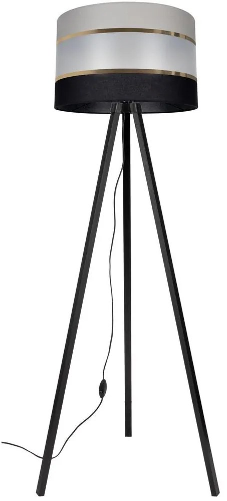 Stojacia lampa CORAL 1xE27/60W/230V wenge/čierna/šedá/zlatá