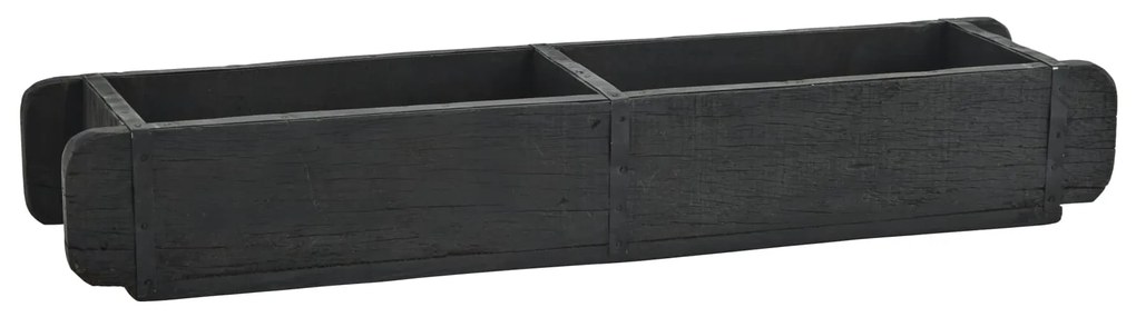 MADAM STOLTZ Úložný box z recyklovaného dreva Black
