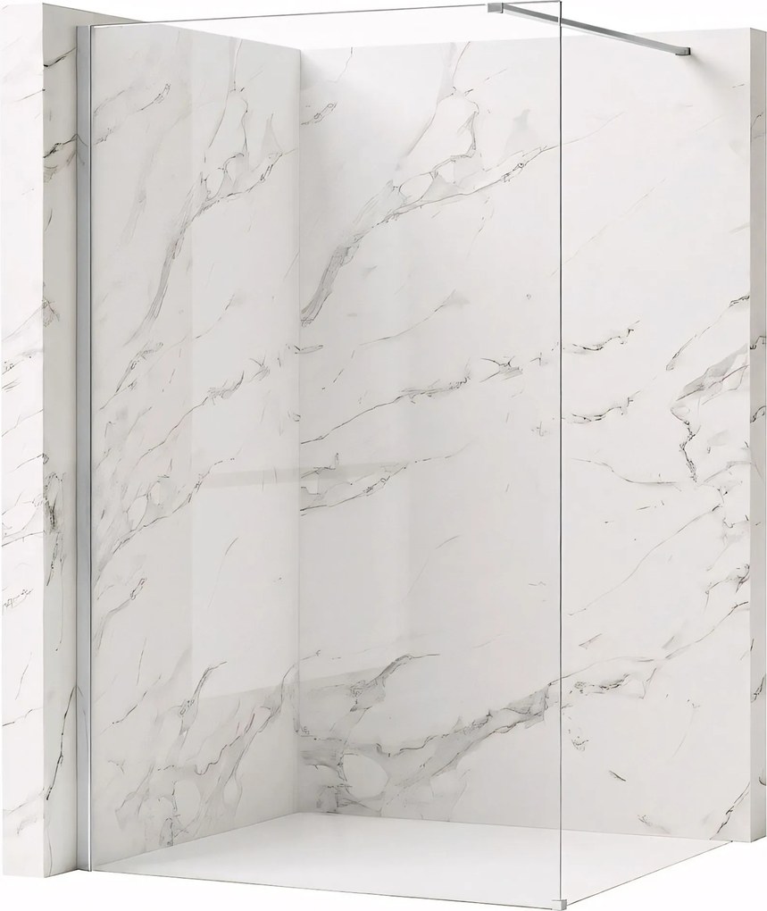 Bezrámová sprchová zastena REA FLEXI 120 cm, chróm/transparent - bez vaničky