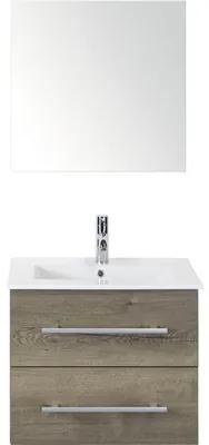 Kúpeľňový nábytkový set Sanox Stretto farba čela tabacco ŠxVxH 61 x 170 x 39 cm s keramickým umývadlom a zrkadlom