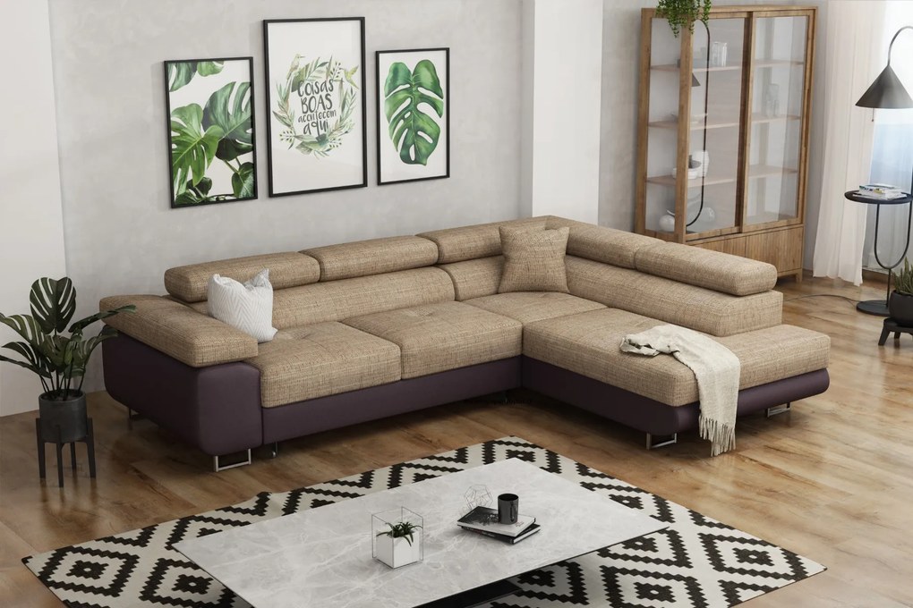 Rohová sedačka NOEL – rozkladacia, úložný priestor | 750 + farieb