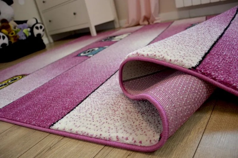 Koberec KIDS Sovy      ružový  C412