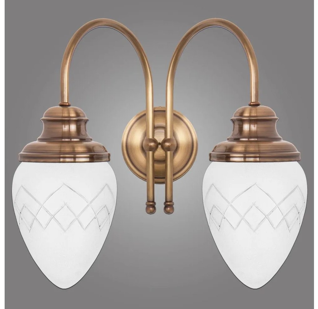 Kemar RI/K/2/M - Nástenné svietidlo RINAMA 2xE27/60W/230V mosadz