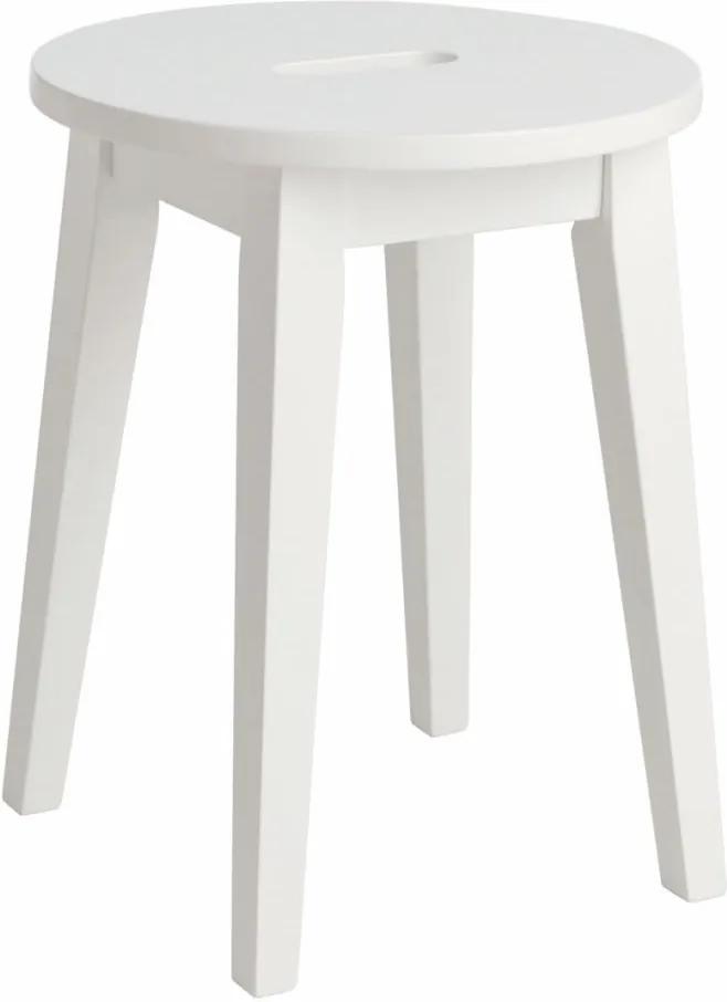Biela nízka stolička s nohami z brezového dreva Rowico Frigg