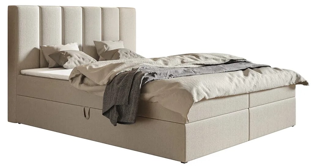 Čalúnená posteľ boxspring 160x200 S úložným priestorom