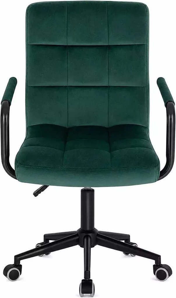 LuxuryForm DESIGN Otočná stolička VERONA BLACK VELUR na čiernej podstave s kolieskami - zelená