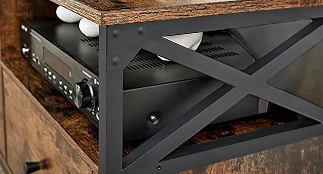 Televizní stolek Vasagle Nuros 147 cm hnědý/černý