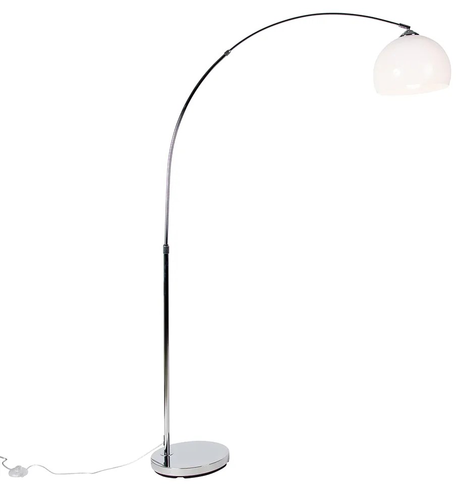 Inteligentná oblúková lampa chrómová s bielym tienidlom vrátane Wifi A60 - Arc Basic
