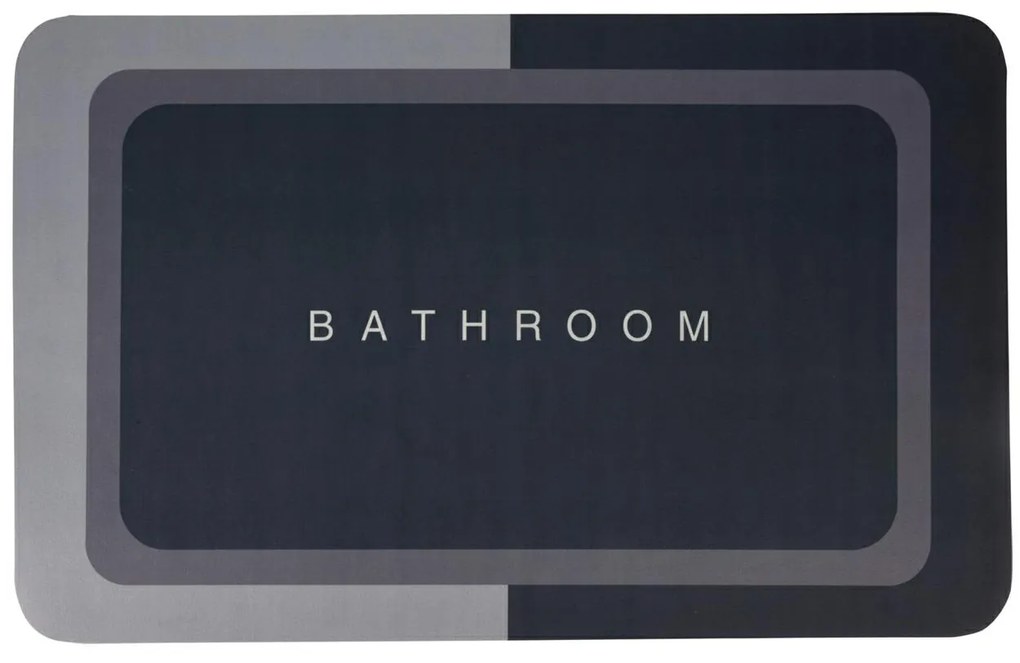 Predložka do kúpeľne Bathroom, 50x80 cm, sivá/čierna