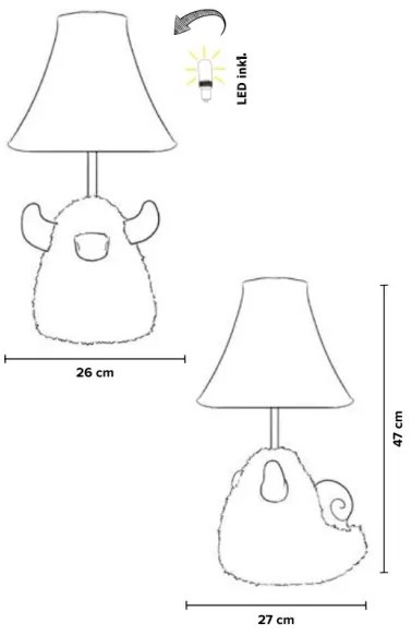 Happy Lamps - LED Detská stolná lampa HUGO LED/5,4W/230V býk
