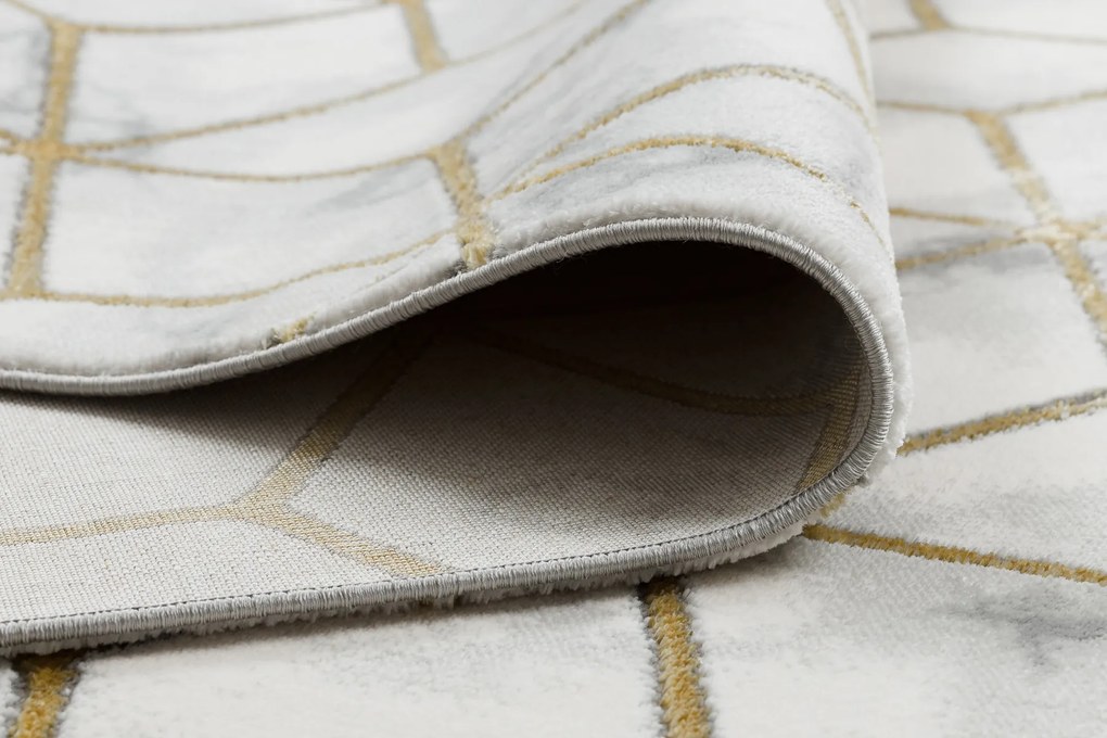 Koberec EMERALD exkluzívny 1014 glamour, kocky krémovo / zlatý