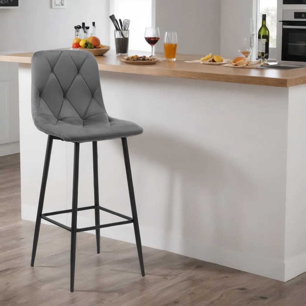Barová stolička KINGSTON sivá