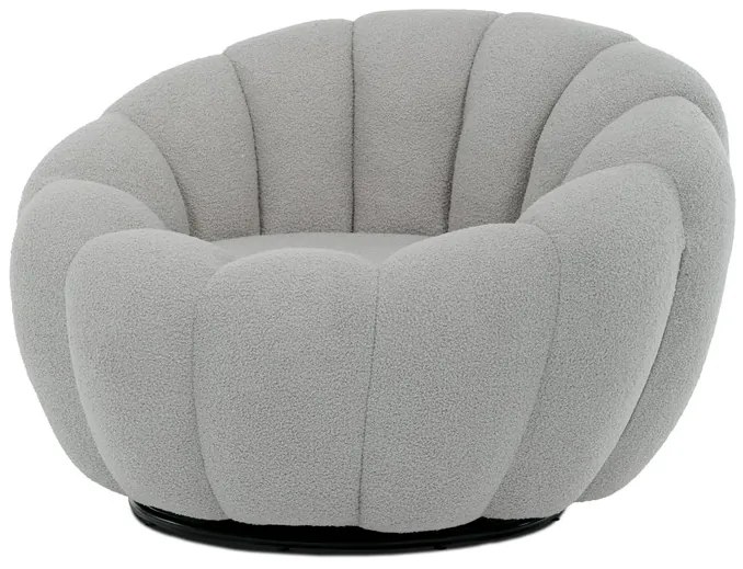 BONTEC Otočné kreslo, sivá látka, AK-341 GREY2 Farba: Biela