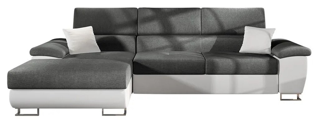 Rohová sedacia súprava Alvin Mini, Dostupné poťahy: ekokoža Soft 017 + Lux 06 + ekokoža Soft 017, Strana: ľavá