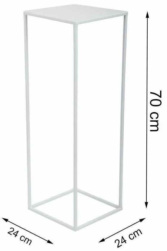 STOJAN NA KVETINÁČ SIMPLE 70X24X24 CM BIELA