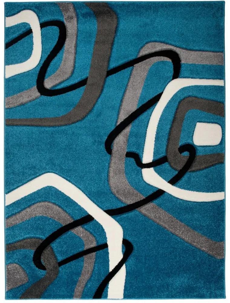 Kusový koberec Moderné tvary modrý 60x100 60x100cm