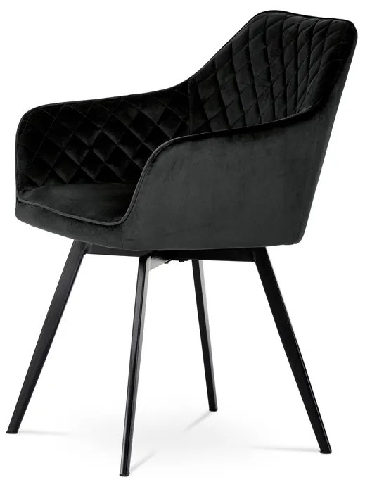 Autronic BONTEC Jedálenská stolička, čierna, zamatová látka, DCH-425 BK4 Farba: Šedá