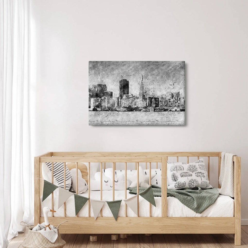 Obraz - Coffee art city (90x60 cm)