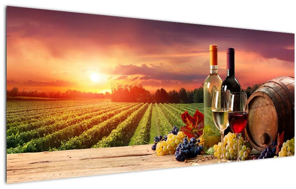 Obraz vinice s vínom (120x50 cm)