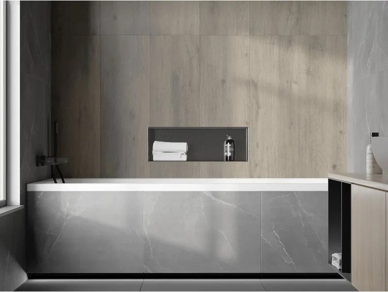 Mexen X-Wall-NR, polica na zapustenie bez príruby 60 x 20 cm, grafitová matná - 19E1602010