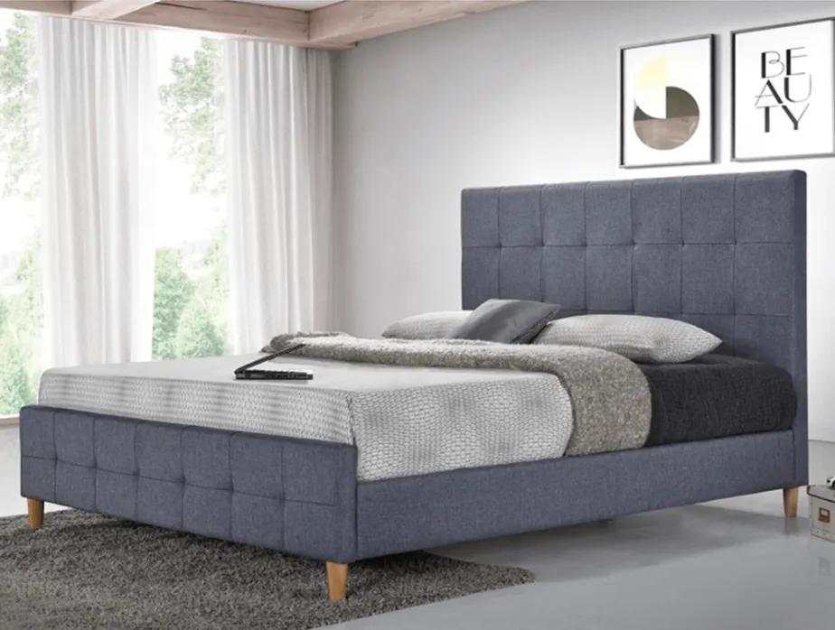 Manželská posteľ BALDER 180x200 cm sivá Matrac: Bez matrace
