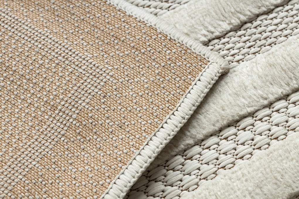 Koberec SANTO  SIZAL 0999, geometrické tvary, biely