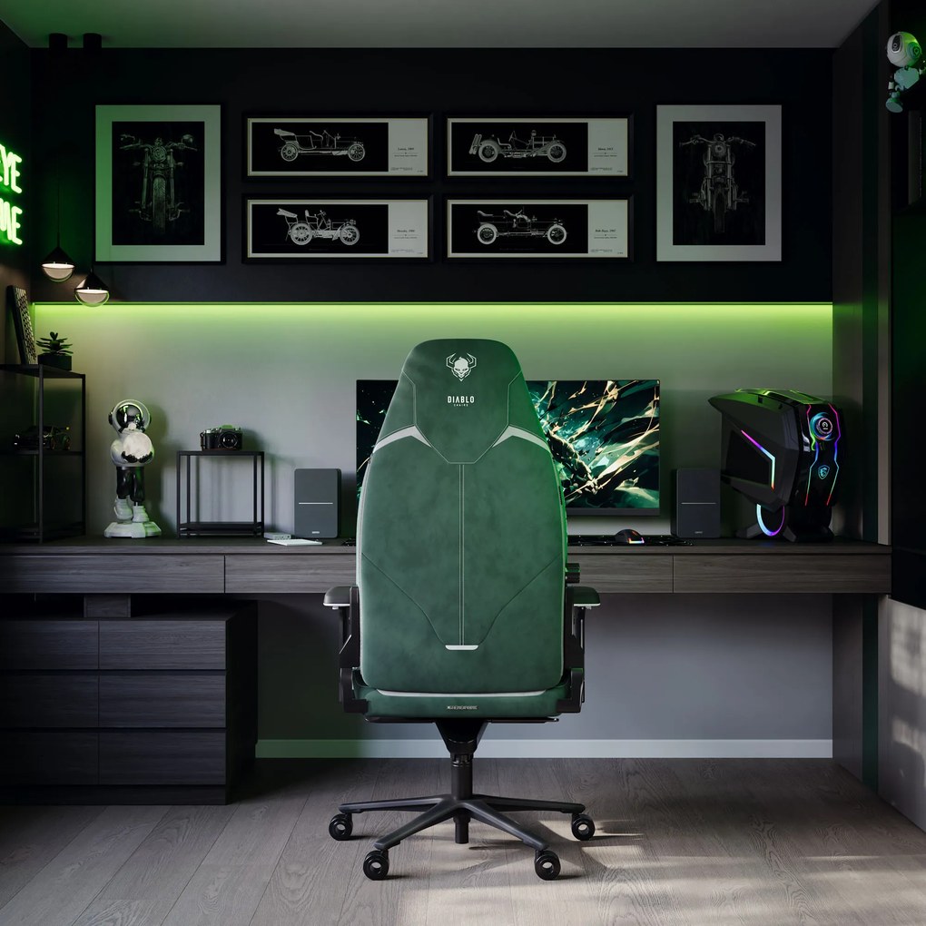 Herné kreslo forest green Normal Size, zelené: Diablo X-Eye Prime
