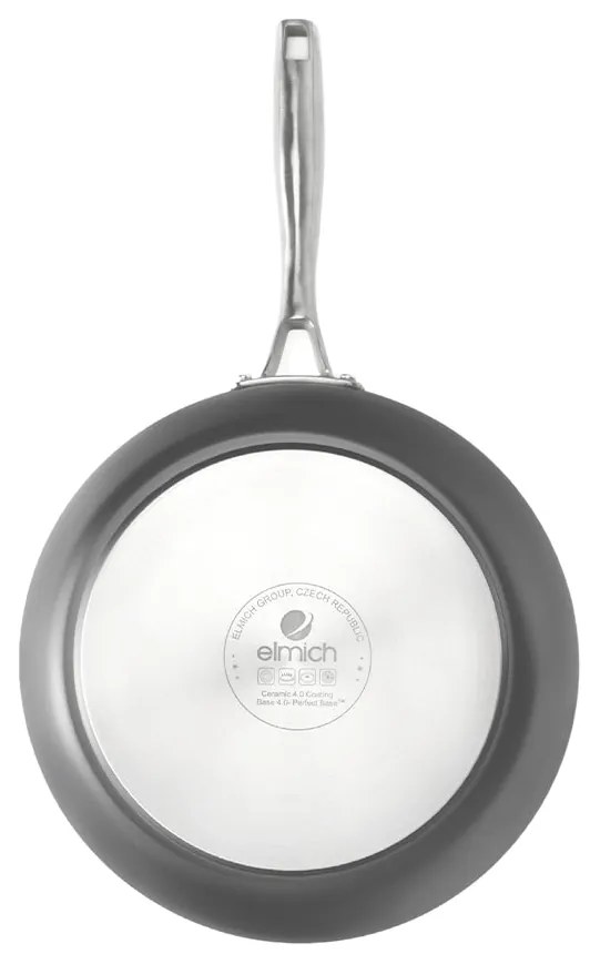 Elmich Nepriľnavá keramická Wok panvica Vital Ø 30 cm - tmavo šedá