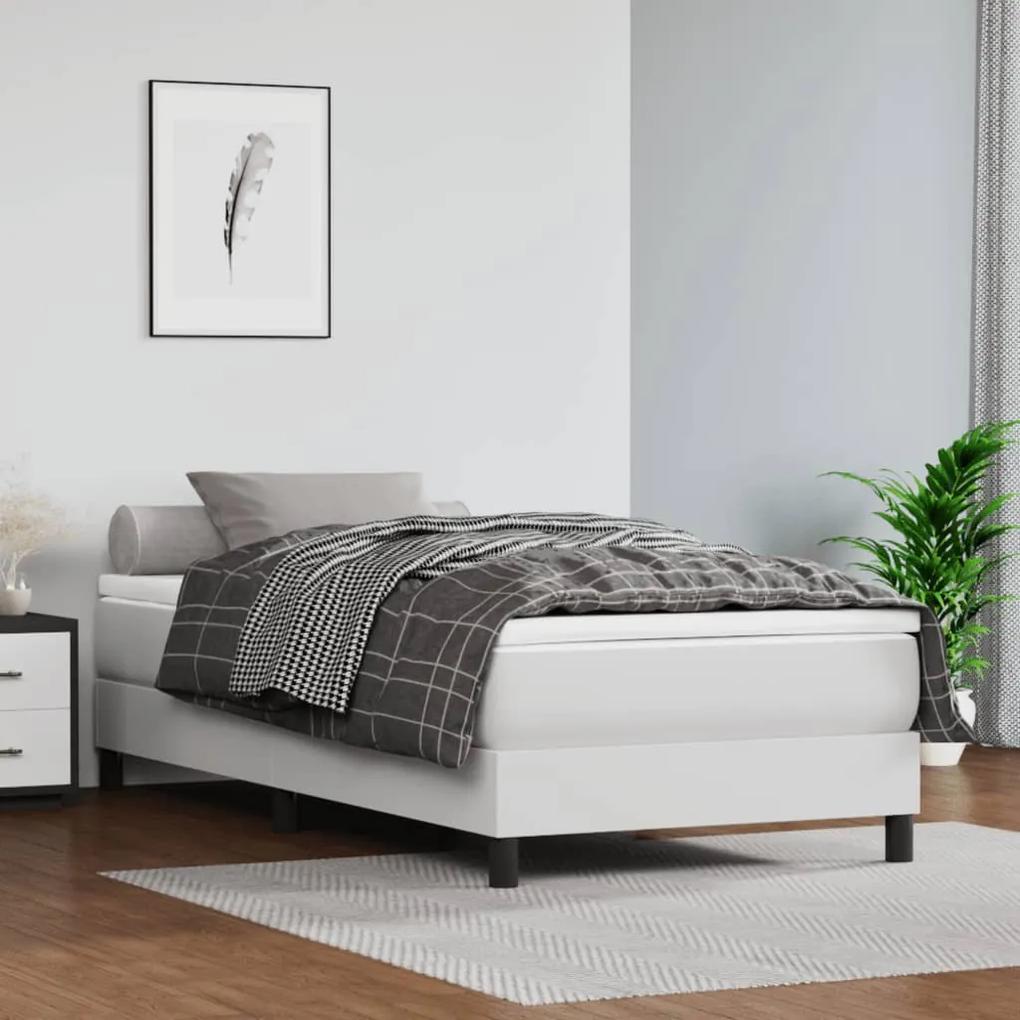 Boxspring posteľ s matracom biela 80x200 cm umelá koža 3144226