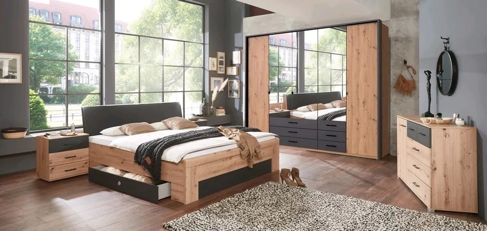 Paspartový rám k šatníkovej skrini Coventry, 228 cm, antracitová oceľ