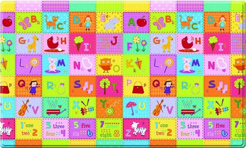 Obojstranný protišmykový koberec ZOO – na von aj na doma, 130x190, viacfarebná, detská izba, Dwinguler