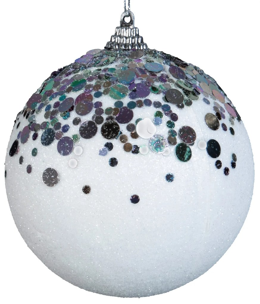 VIANOČNÁ BANKA NA STROMČEK SADA 4 KS (FI)10 CM BIELA