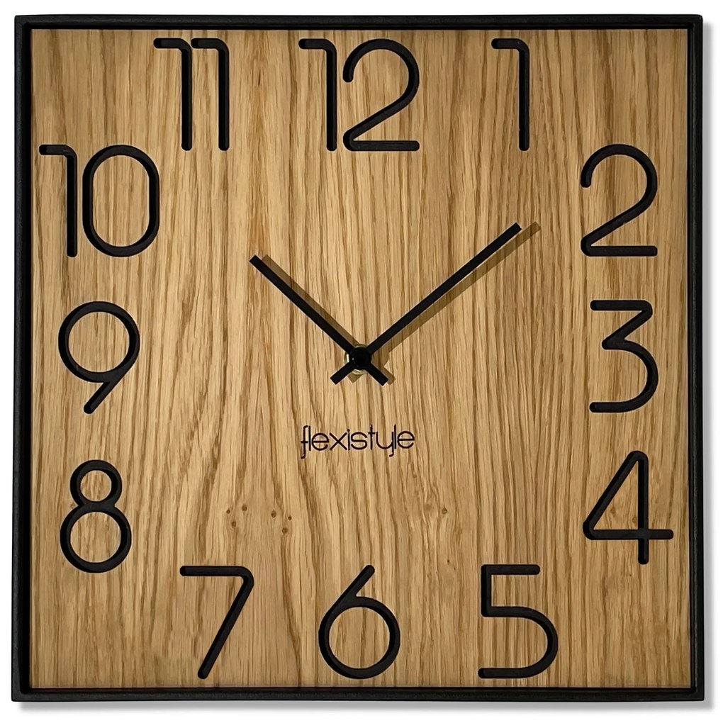 Dekorstudio Drevené hodiny na stenu Wood Square 30cm