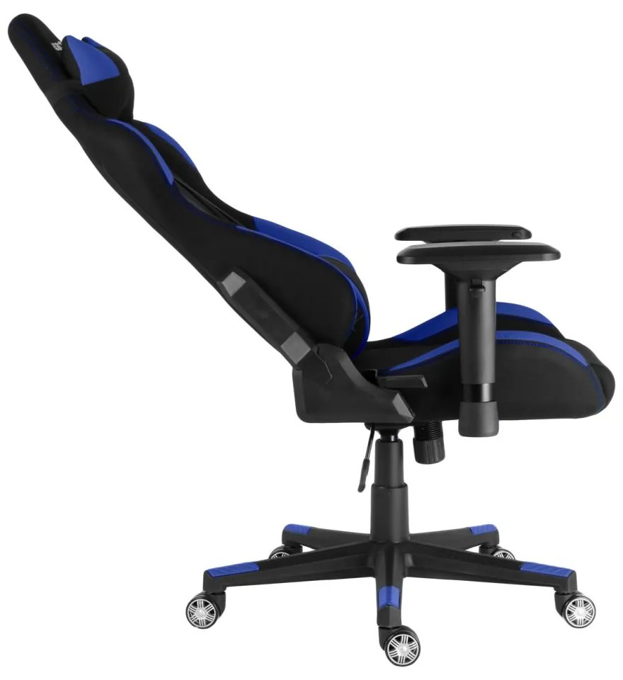 Herné kreslo Racing Pro ZK-025 TEX — látka, čierna / modrá