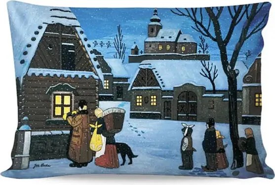 Obliečka na vankúšik JOSEF LADA Sluha vytrubuje 33 x 50 cm