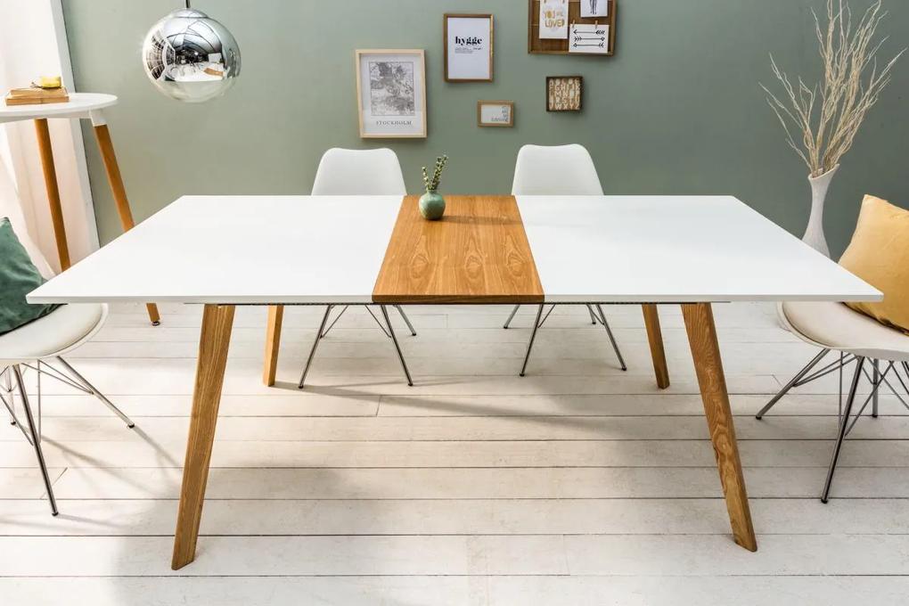 Dizajnový rozkladací stôl Sweden 160-200 cm biely/dub