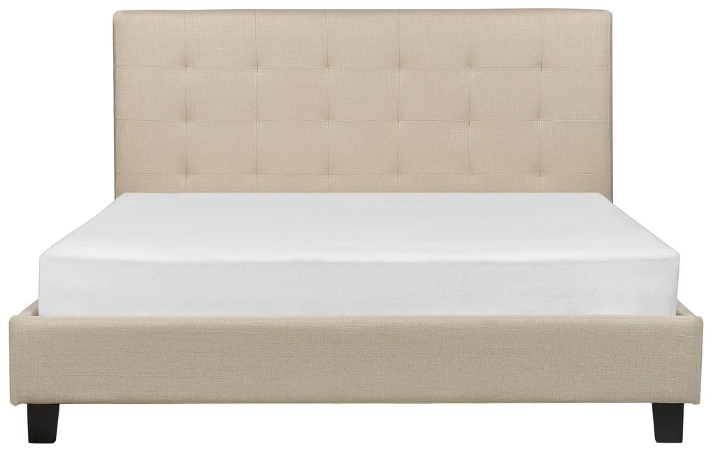 Čalúnená posteľ 160 x 200 cm béžová LA ROCHELLE Beliani