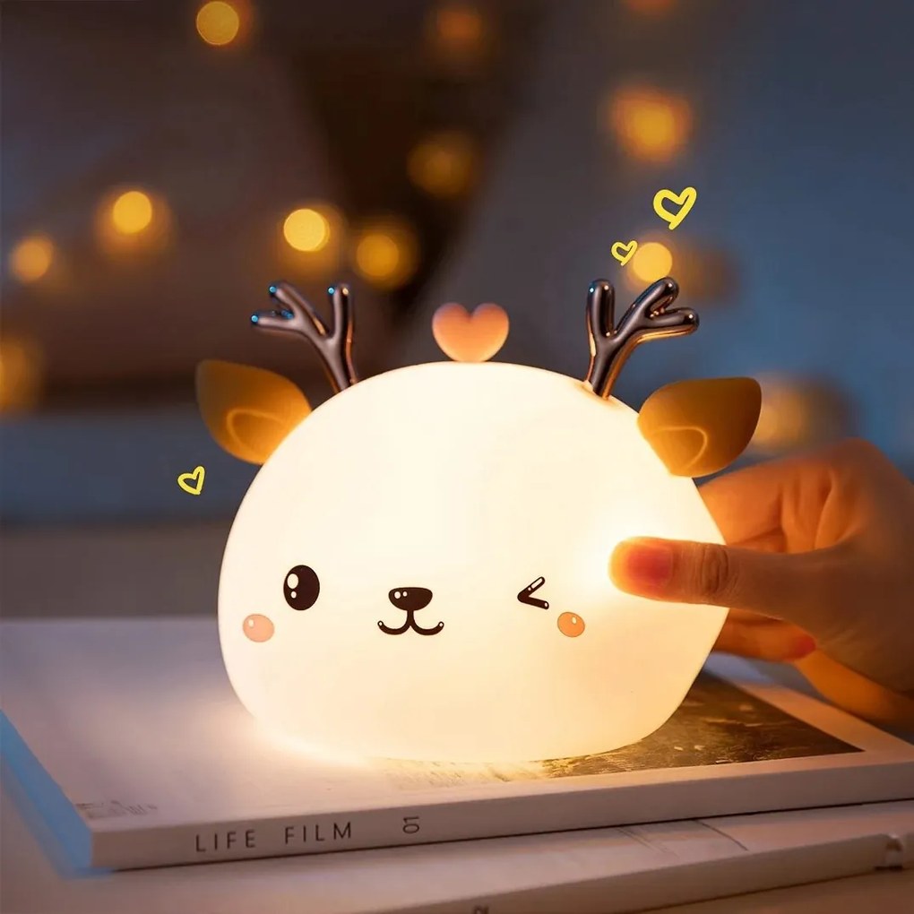 Detská stolná LED lampa Fawn biela