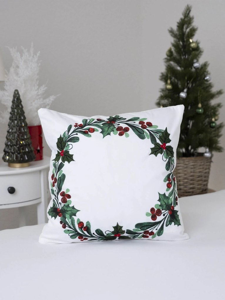 Vianočná obliečka na vankúš mikroplyš 40 × 40 cm - Vianočná radosť